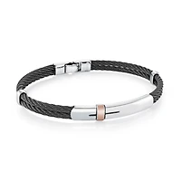 Black IP Steel Plate Cable Bracelet