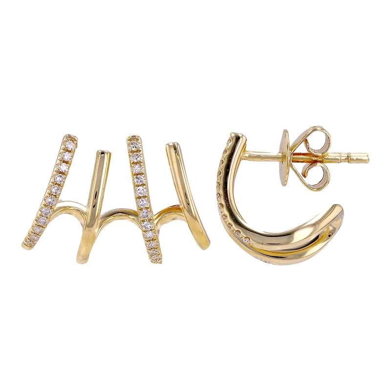 Caged Lobe Diamond Earrings