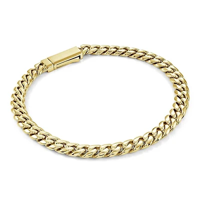 6MM Curb Link Golden Steel Bracelet