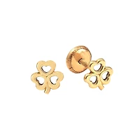 Outline Clover Flower Stud Earrings