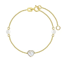 Mother Pearl Heart and Pearls Kids Bracelet