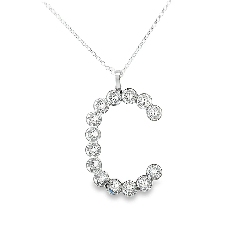 Initial B Pendant with Swarovski Elements