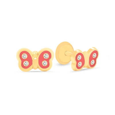 Butterfly Splendor Red Stud Earrings
