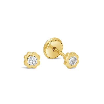 Clover and Zirconias Stud Earrings