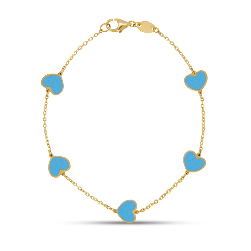Heart Inlay Turquoise Bracelet