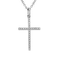 .07ct Diamond White Gold Cross Necklace