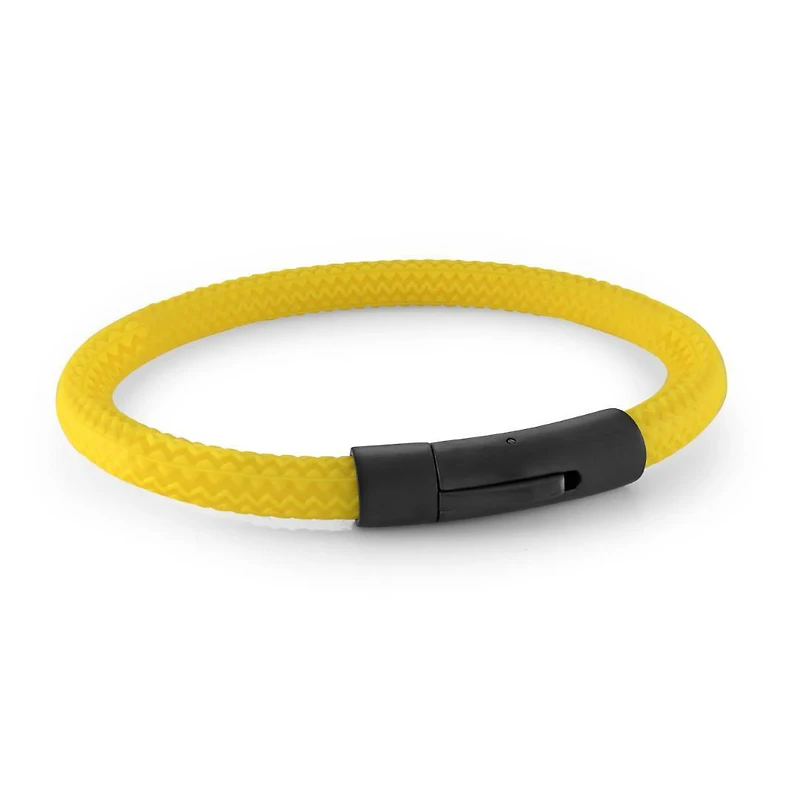 Black Steel Yellow Tire Bracelet