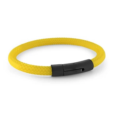 Black Steel Yellow Tire Bracelet