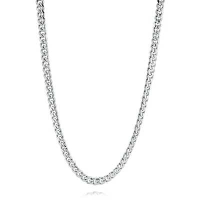 6MM Polished Curb Steel Necklace