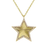 Fluted Star Diamond Necklace