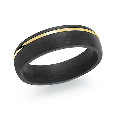 Yellow Steel Carbon Fiber 8MM Ring