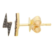Lightning Bold Black Diamond Stud Earrings