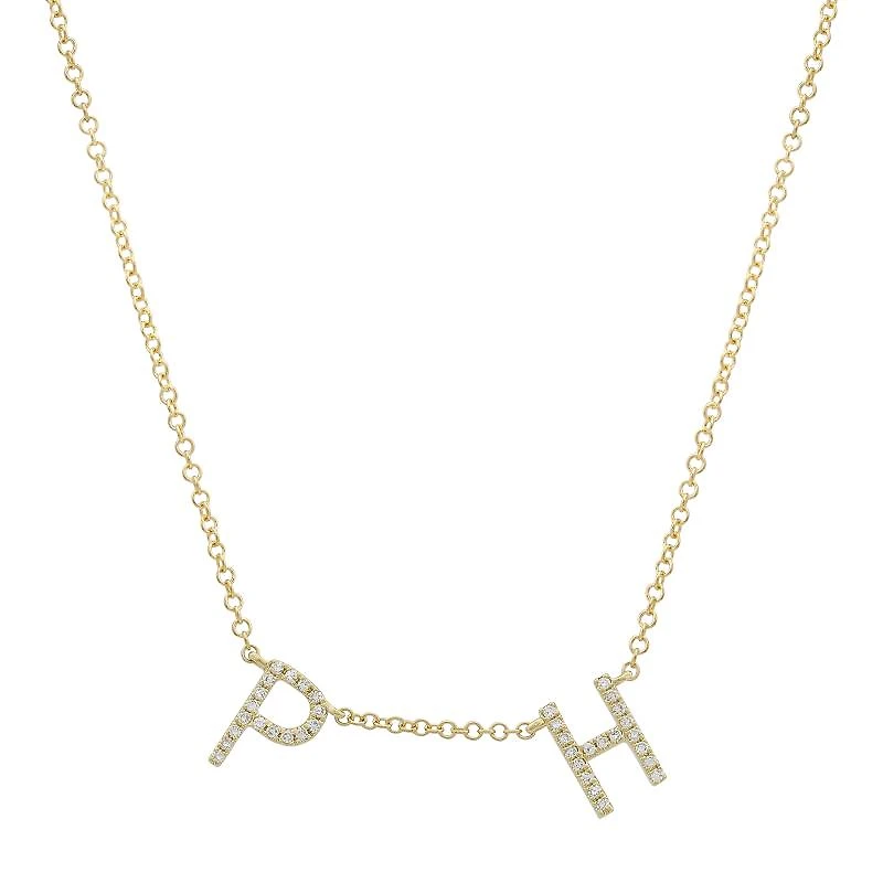 Custom Diamond Initials 7MM Necklace