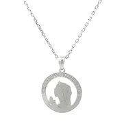 Virgen Nina Diamonds Open Pendant Necklace