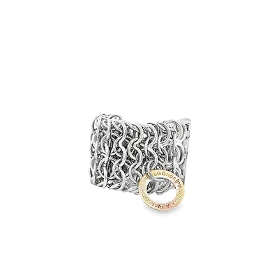 Silver Multi Circle Ring w/Gold Circle (Size 7.25)