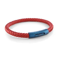 Blue and Red Leather Bracelet