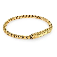 Gold Steel Checkered Push clasp Bracelet