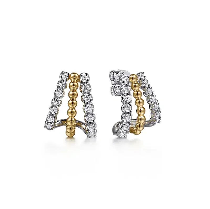 Bujukan J Double Diamond Earrings