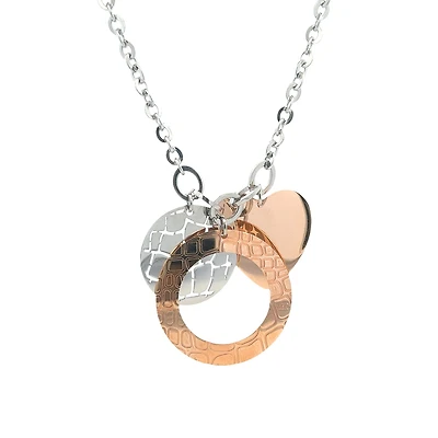Multiple Two-Tone Pendant Necklace