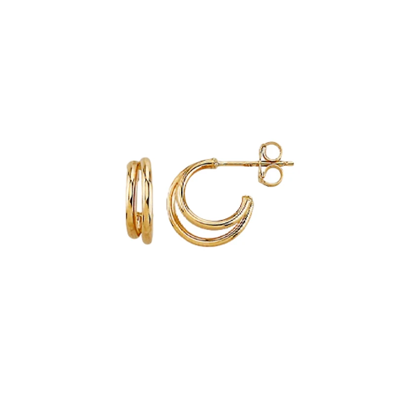 Double Hoop 12MM Huggie Earrings