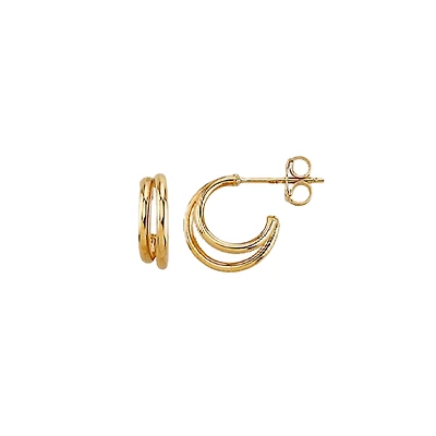 Double Hoop 12MM Huggie Earrings