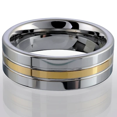 Tungsten 2Tone 8mm Ring