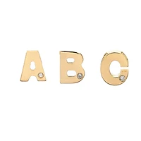 8MM Block Diamond Initial Pendant