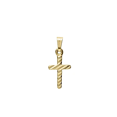 13MM Ribbed Cross Kids Necklace