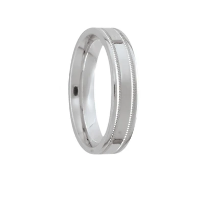 4MM White Gold Fancy Wedding Ring