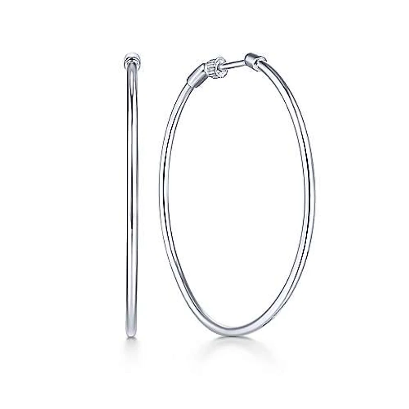 40mm White Gold Hoop Earrings