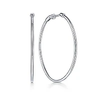 40mm White Gold Hoop Earrings