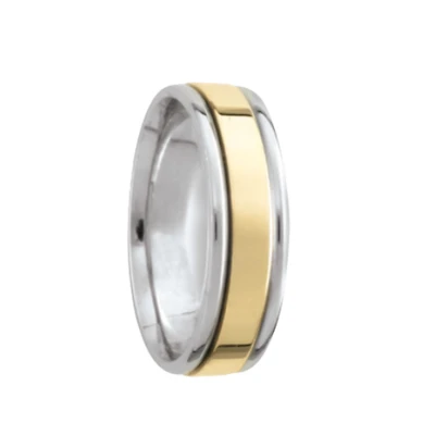 White Center Yellow Edges Wedding Band