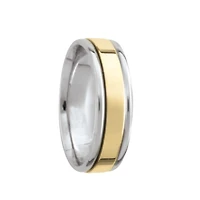 White Center Yellow Edges Wedding Band