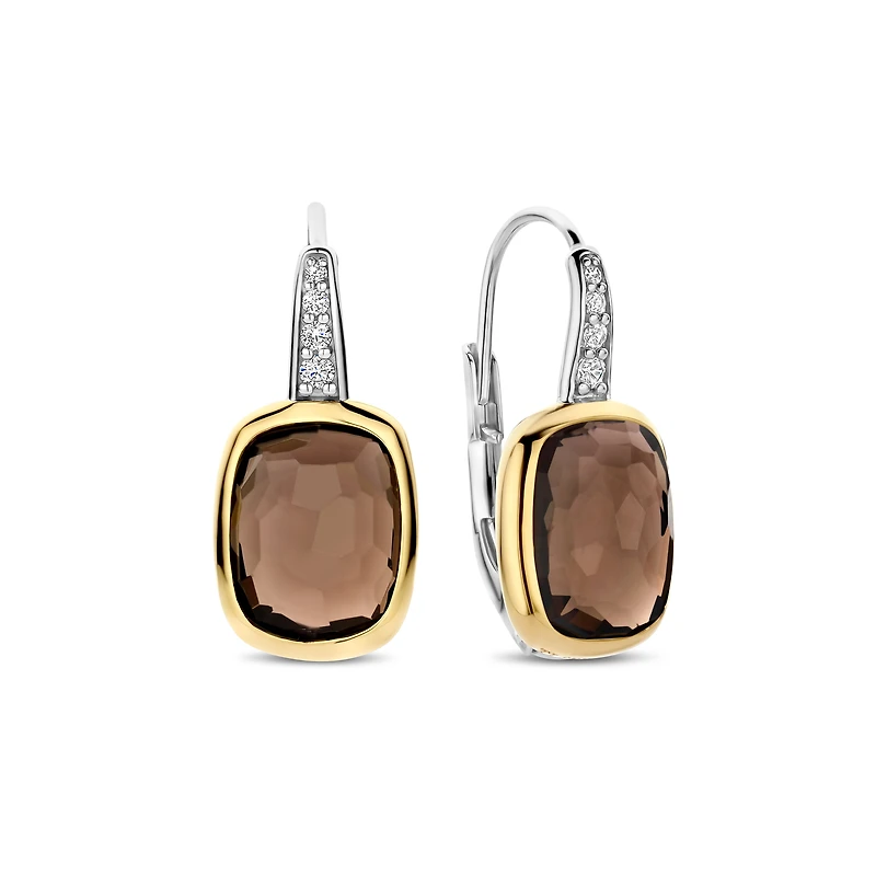 Smokey Quartz Facetted Earrings