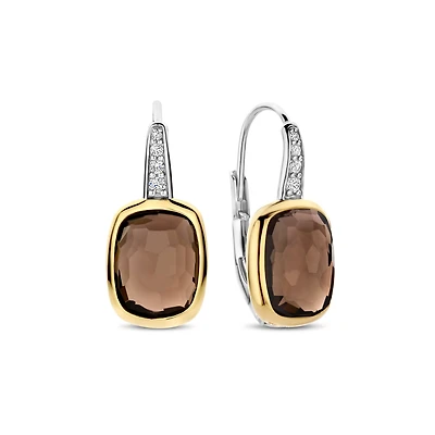 Smokey Quartz Facetted Earrings