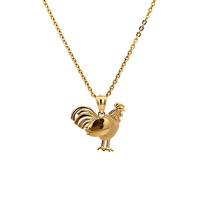 Gold Rooster 22MM Pendant