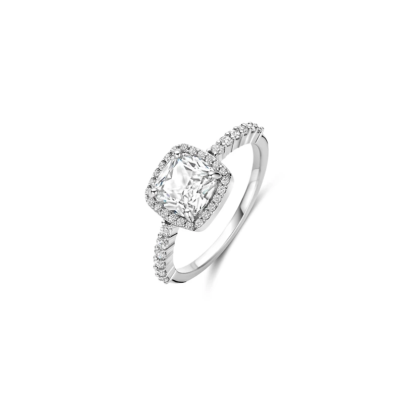Cushion Halo Clear Ring