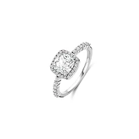 Cushion Halo Clear Ring