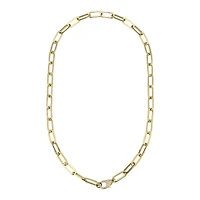 Big Diamond Clasp Paperclip Necklace