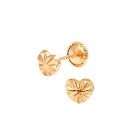 4MM Heart with Flutter Design Stud Earrings