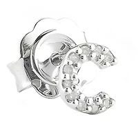 Diamond Initial Silver Stud Earrings