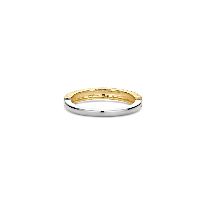 Double Row Zirconias Golden Ring