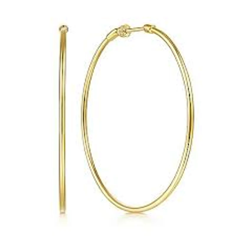50mm Yellow Gold Hoop Earrings