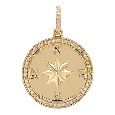 Diamond Compass Pendant 20MM