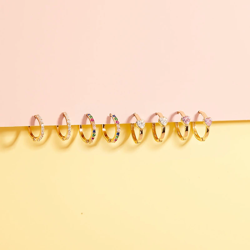 Kids 11MM Zirconia Huggie Earrings