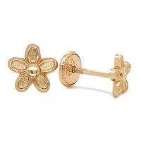 Five Petal Flower Stud Earrings
