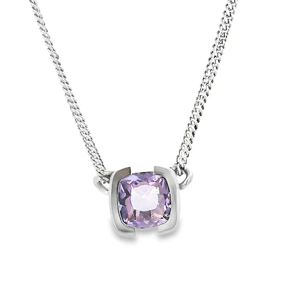 Galaxy Necklace w/Square Amethyst Stone