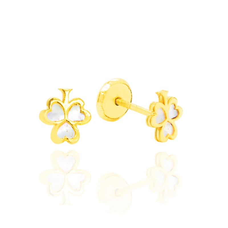 Clover mother Pearl Stud Earrings