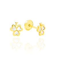 Clover mother Pearl Stud Earrings