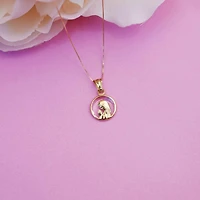Virgen Nina 18K Gold Glass Pendant 17mm